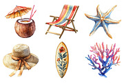 Coastal Summer Clipart PNG, an Illustration by SinaCreation (Thumbnail 3 of 5)