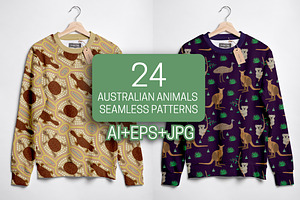 Australian Animals Seamless Patterns