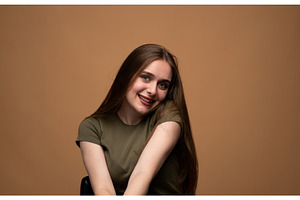 Young brunette woman with long hair, a Person Photo by volodymyrshtun13795