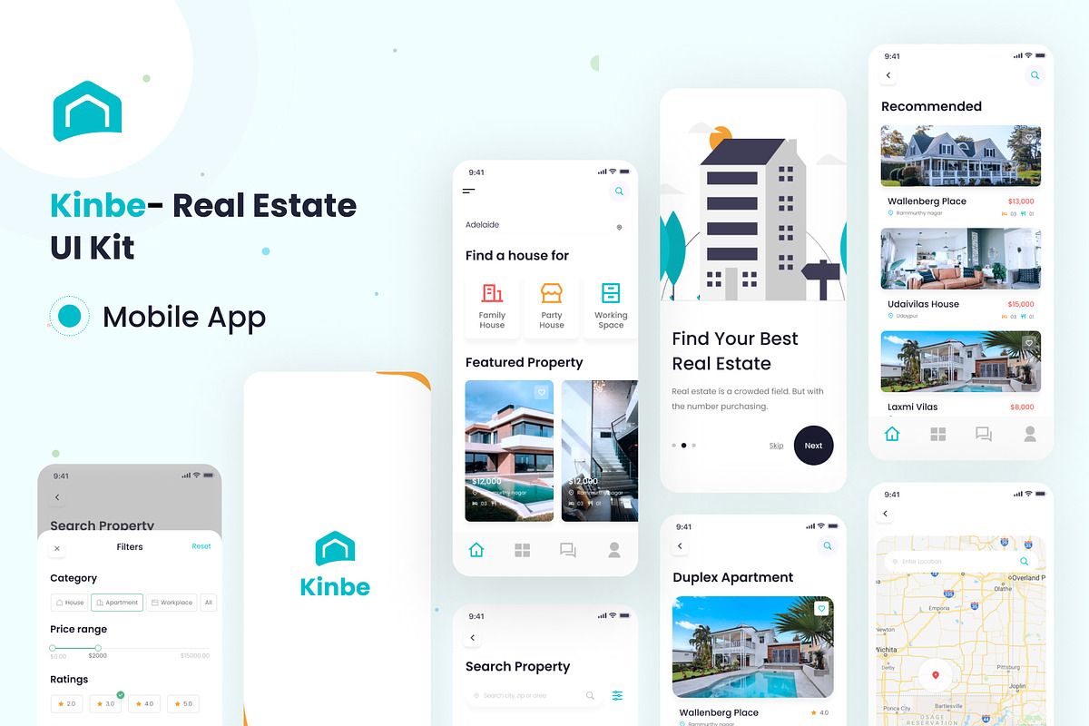Multi-concept Real Estate UI Kit, an UI Kit Template by Sujun Baidyaa (Photo 7 of 10)
