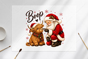 Christmas Santa Boop Highland Cow, a Seasonal Illustration by Canvas Craft (Thumbnail 6 of 6)