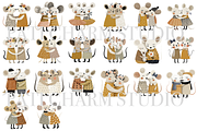 20 Sister Mouse Clipart PNGs, an Animal Illustration by Pati Charm Studio (Thumbnail 2 of 8)