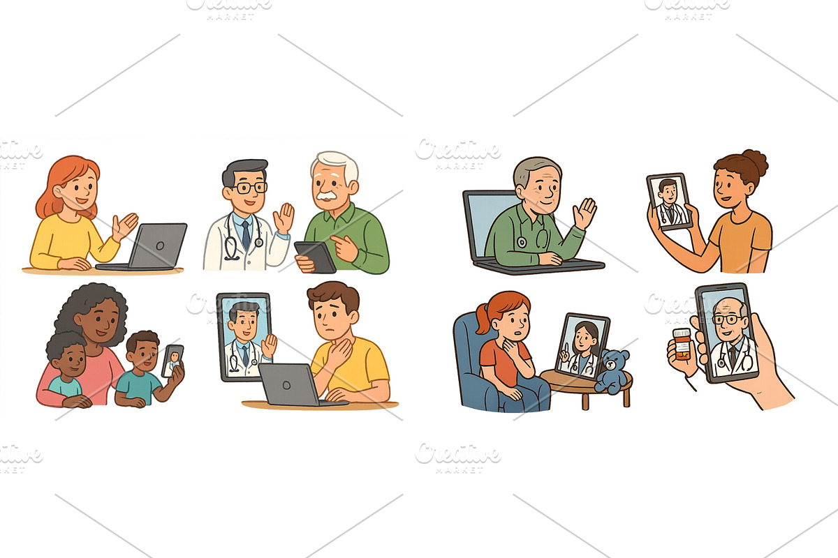 Healthcare professionals engage in, a Healthcare Illustration by ZinetroN