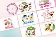 Summer vector clipart, beach sticker, a Seasonal Illustration by harmonia_green_art (Thumbnail 10 of 14)
