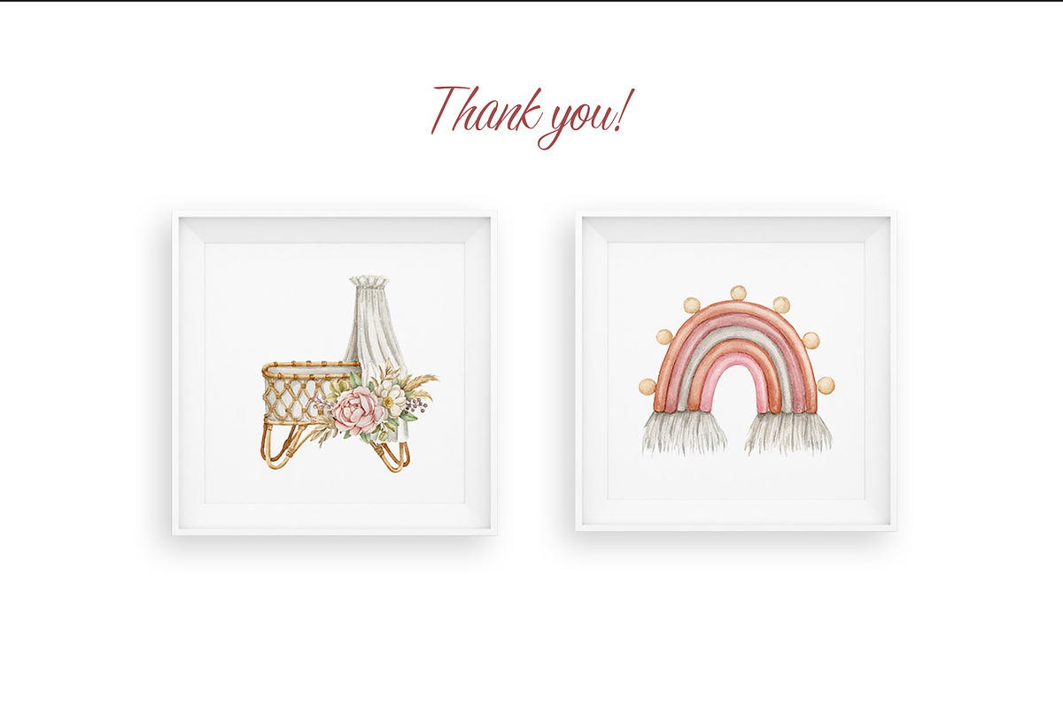 Watercolor boho nursery clipart, an Illustration by AquarelleSpace (Photo 5 of 5)