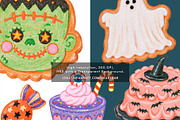 Retro Halloween Clipart Bundle, a Decorative Illustration by OKArtHub (Thumbnail 6 of 7)