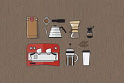 9 Coffee Elements  Part 1 + Bonus, an Object Graphic by Dustin Weeres (Thumbnail 1 of 3)