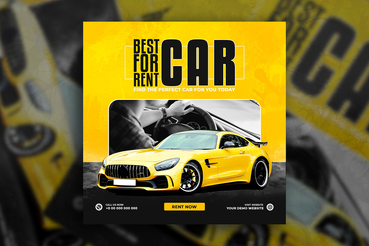Rent a car social media post, a Social Media Template by Tanmoy Topu (Photo 5 of 11)
