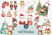 Cute Christmas Clipart – 53 PNG, a Seasonal Illustration by OKArtHub (Thumbnail 1 of 9)