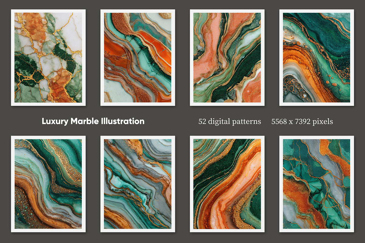 Luxury Marble Illustration, a Decorative Illustration by Housui Patterns (Photo 3 of 12)