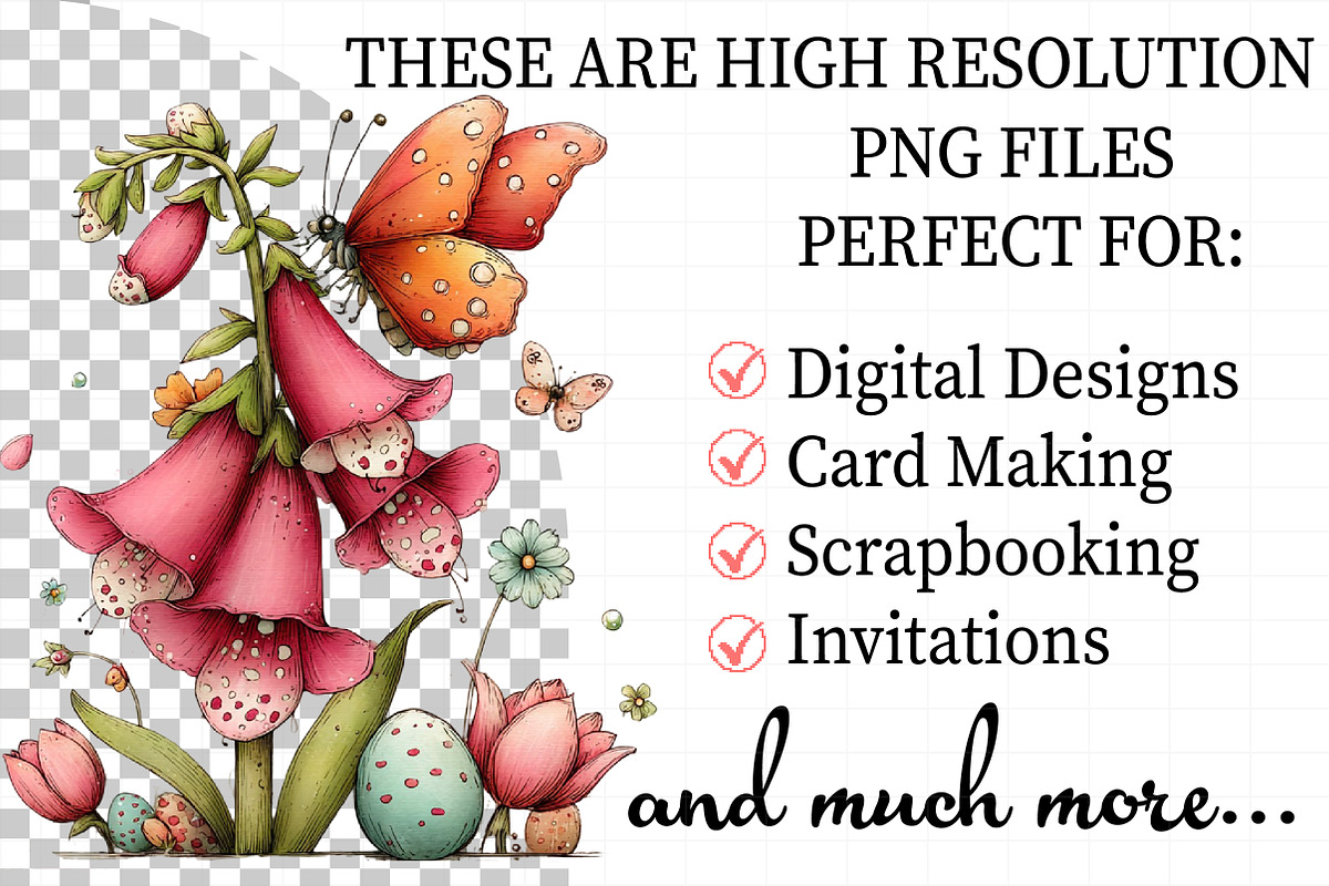 Whimsical Easter Foxglove Clipart, an Illustration by Daily.Designs (Photo 2 of 8)