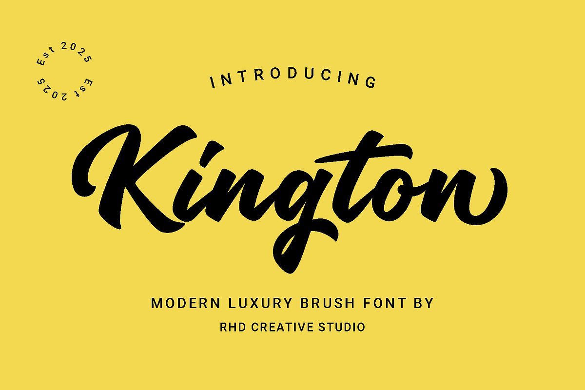 Kington Modern Luxury Brush Font, a Font by RHD Creative Studio (Photo 1 of 11)