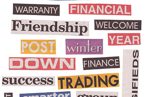 Business Newspaper Words Isolated, a Business Photo by THP Creative