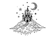 Fantasy Castle Cloud Moon Bundle, an Object Illustration by Gaye Art (Thumbnail 10 of 30)