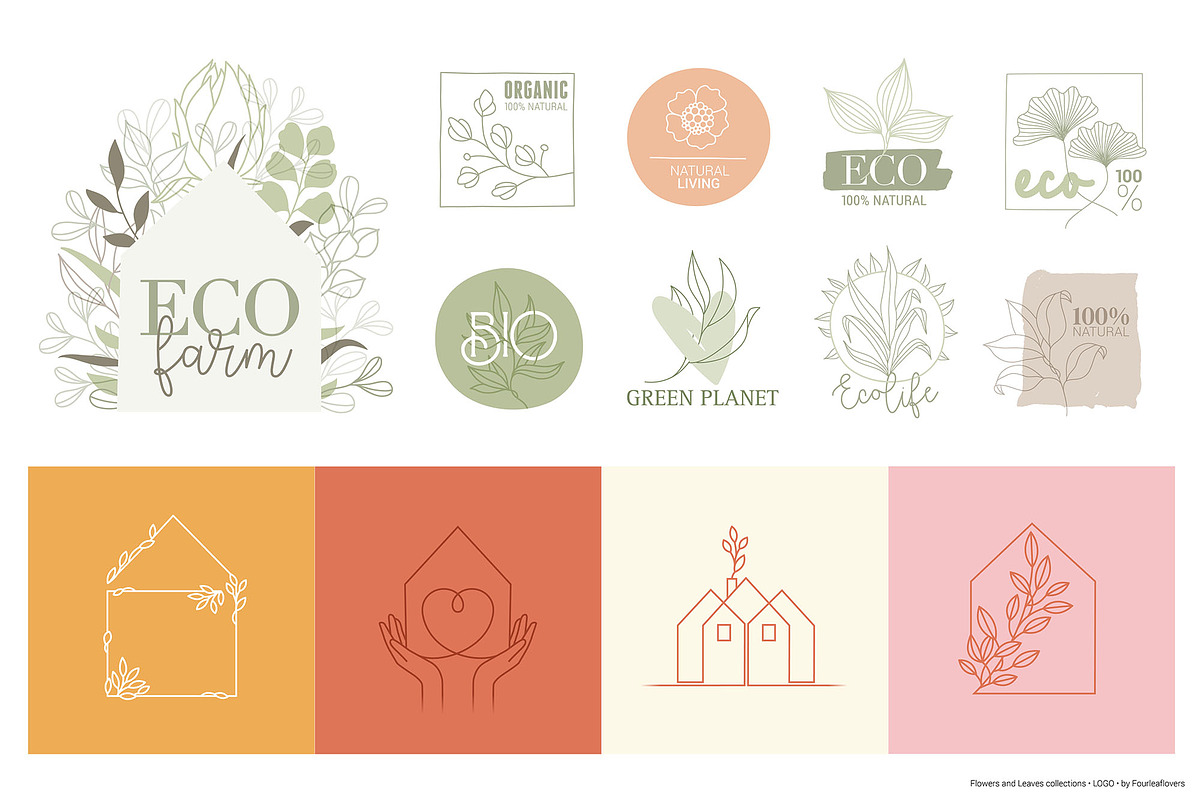 Big Set of Vector Floral Elements, a Decorative Illustration by FourLeafLover (Photo 13 of 18)