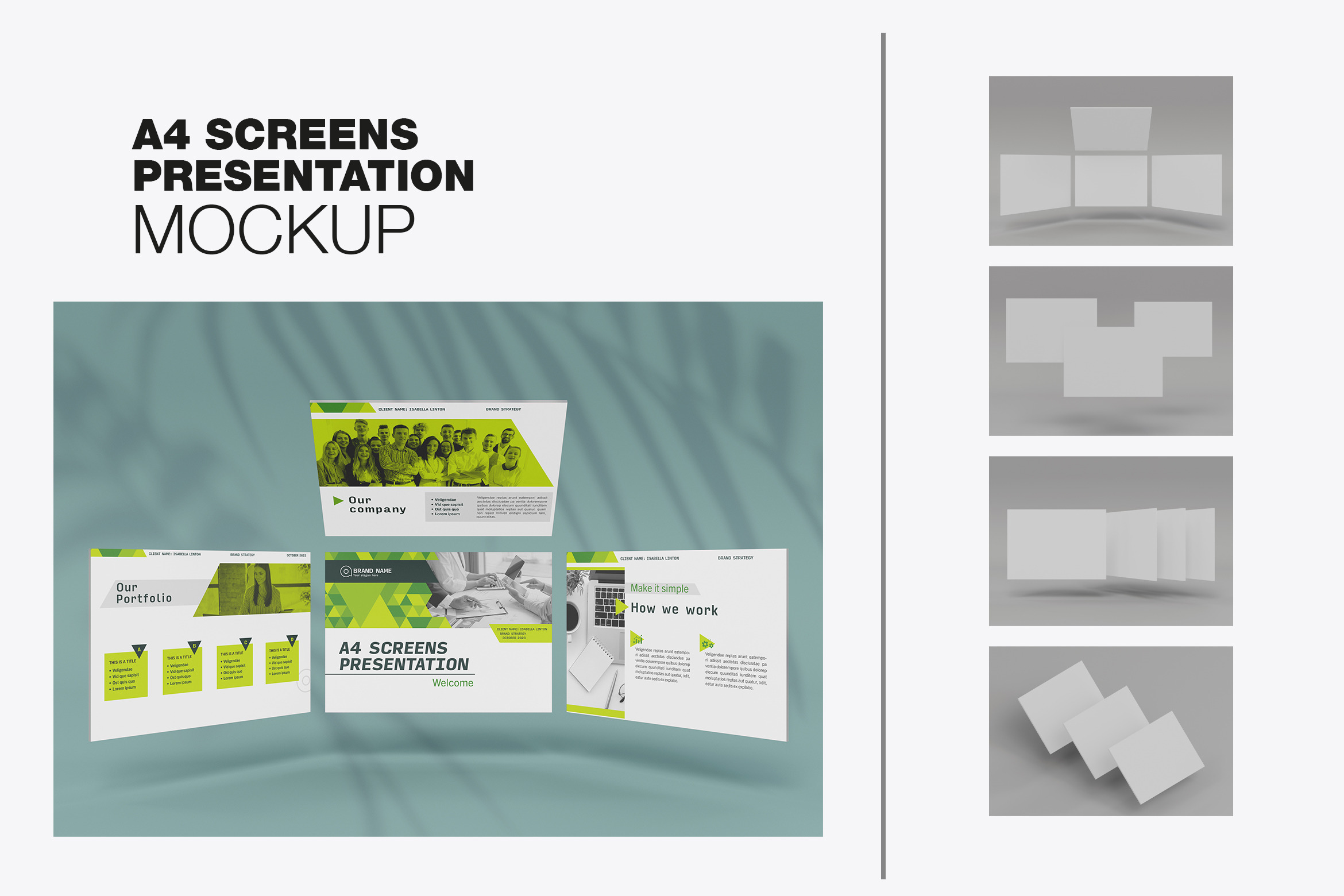 A4 Perspective Ui Screens Mockup | Product Mockups ~ Creative Market