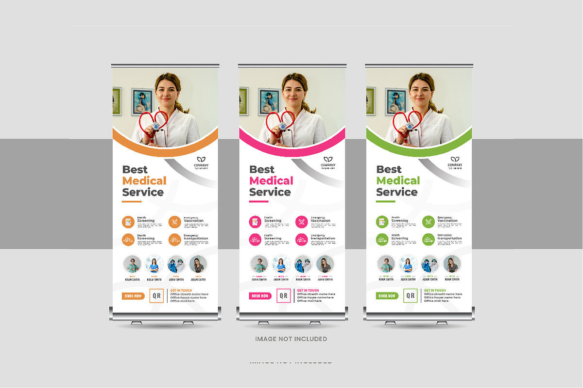 Medical, hospital roll up banner set, a Card Template by Pavel_design (Photo 4 of 11)