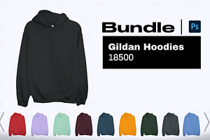 Gildan Hoodie Mockups Bundle 18500