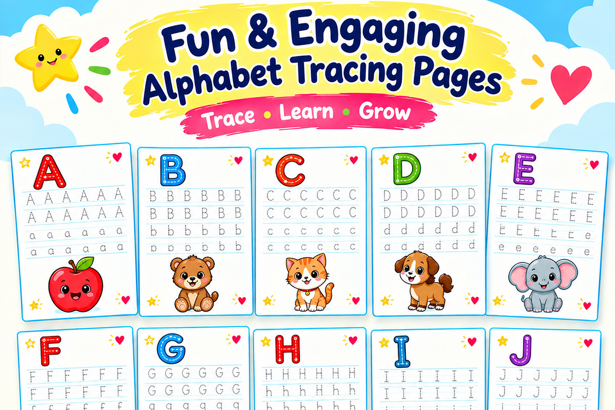 Alphabet Tracing Workbook A to Z, an Education Illustration by Mohammad Sarfaraz (Photo 10 of 13)