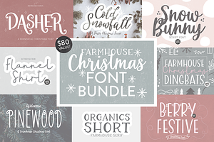 FARMHOUSE CHRISTMAS FONT BUNDLE, a Script Font by Blush Font Co.