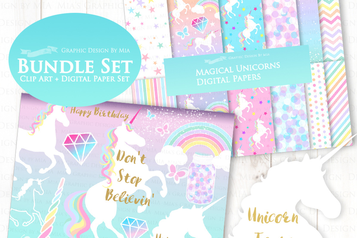 Magical Unicorns, Einhorn, White, an Illustration by Mia's Graphic Design (Photo 3 of 9)