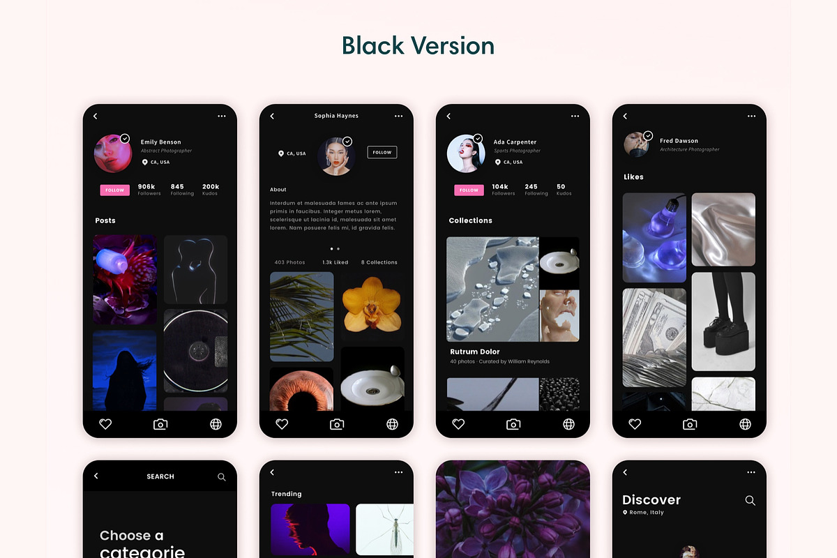 Luna Photo App UI Kit, an UI Kit Template by Aurora. (Photo 6 of 7)