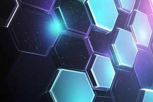 Futuristic abstract background featu, a Photo by Dvoevnore photos