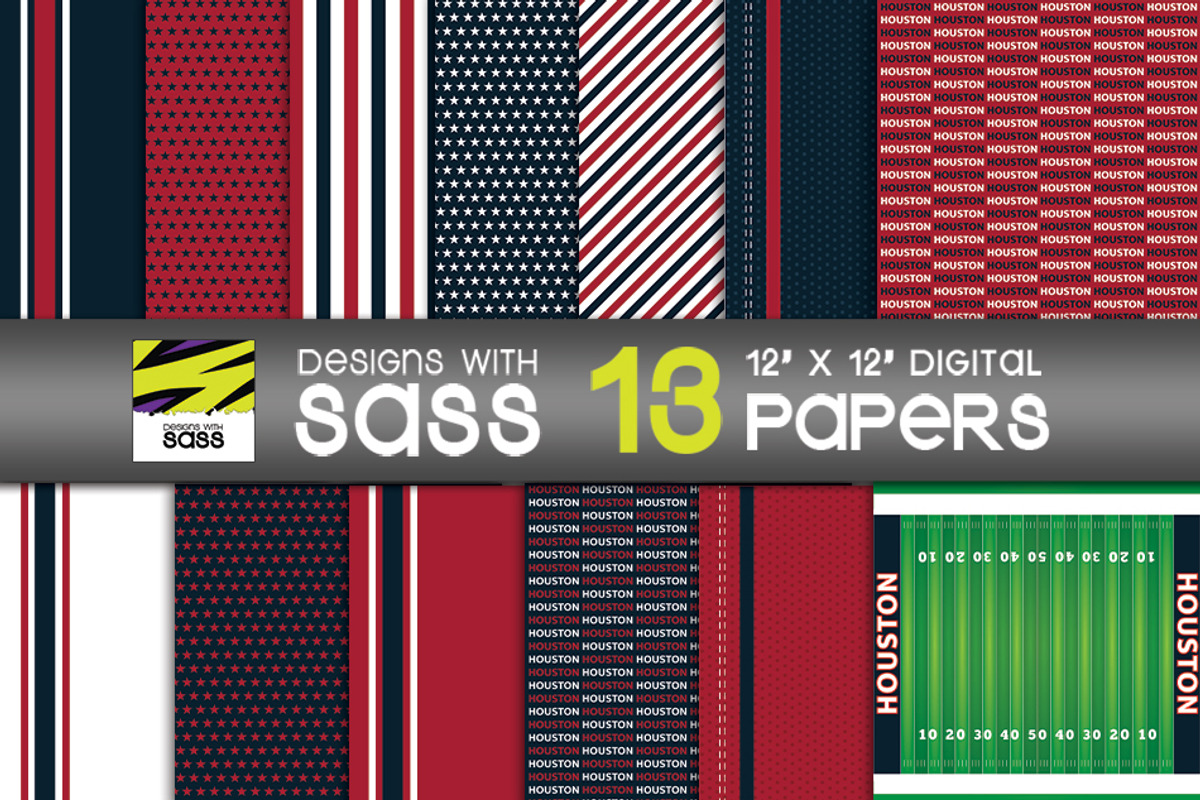 Houston Texas Football Paper, a Pattern Graphic by Designs With Sass