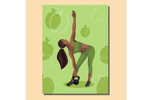 Faceless fitness woman stretching, a Sport Illustration by okskukuruza