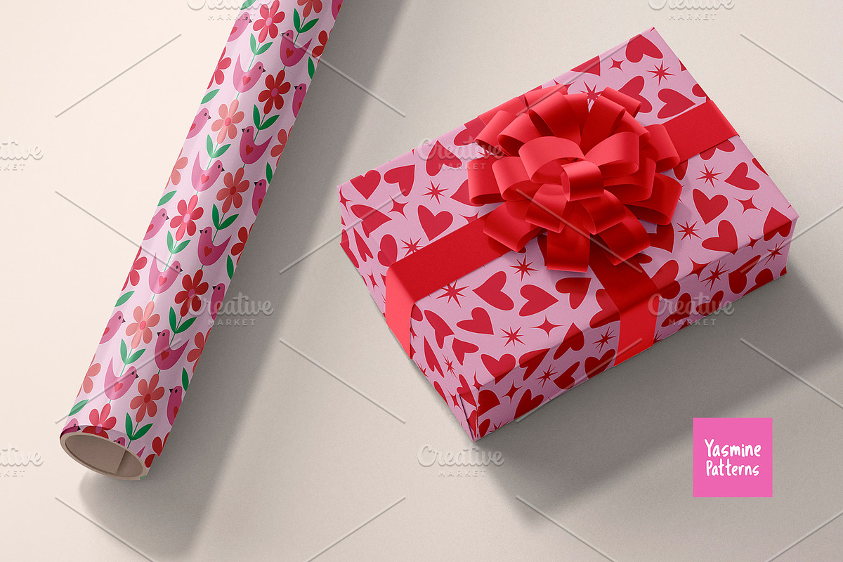 Mid Mod Love Patterns collection, a Pattern Graphic by Yasmine Patterns (Photo 3 of 8)