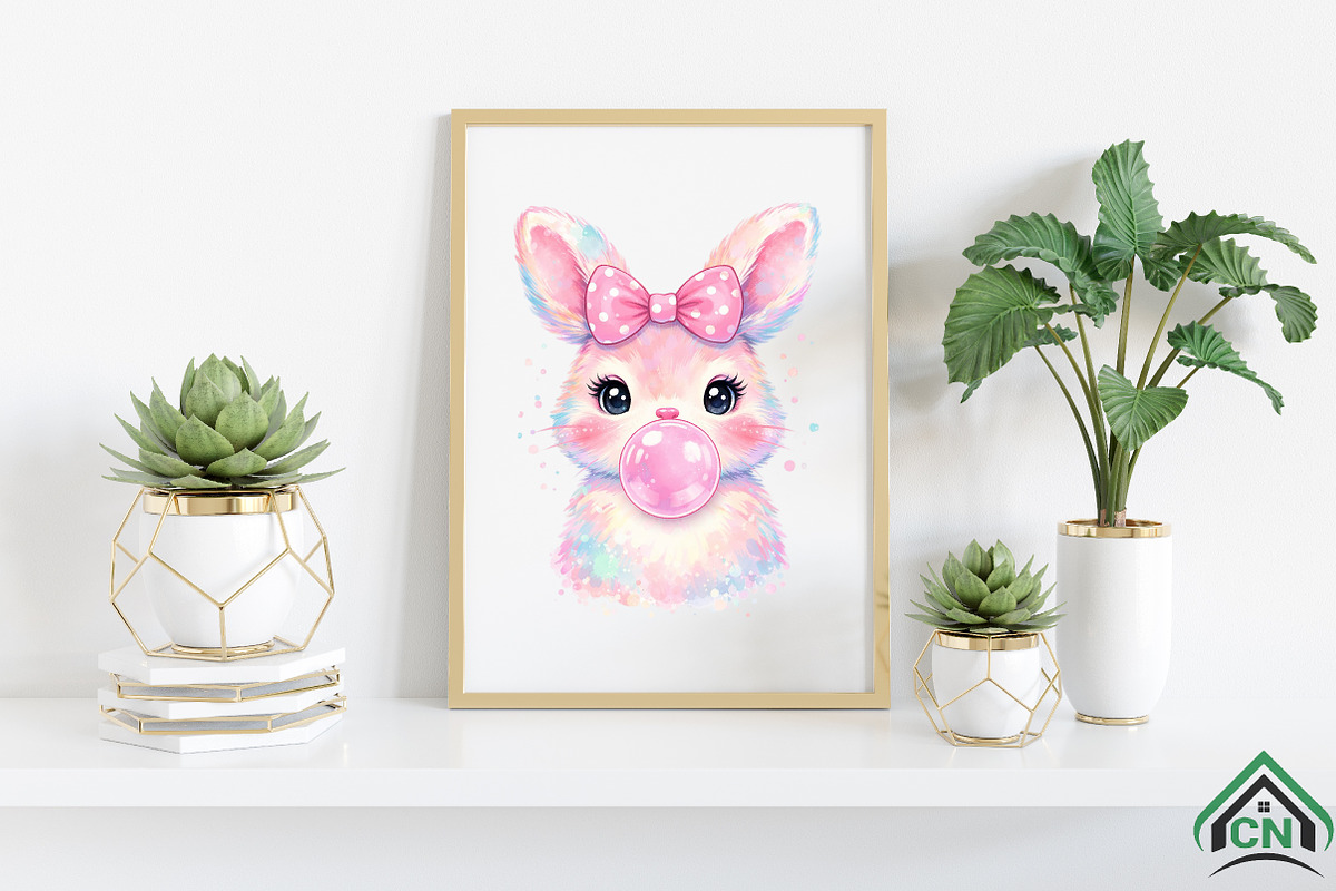Coquette Easter Bunny Bubblegum PNG, an Illustration by Craft Nest (Photo 5 of 6)
