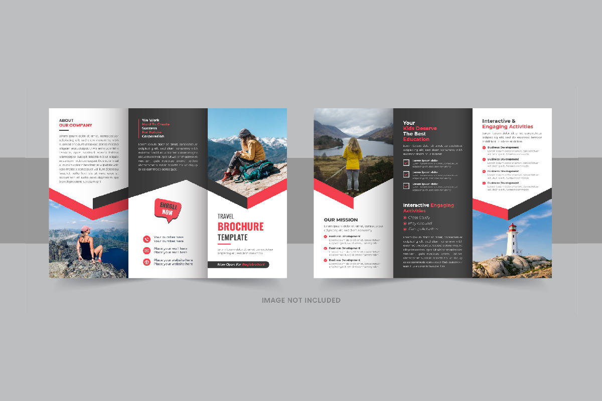 Travel agency trifold brochure, a Brochure Template by Pavel_design