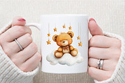 Nursery Teddy Bear Clipart,Boho Clip, an Illustration by Sublimation Artist (Thumbnail 5 of 6)