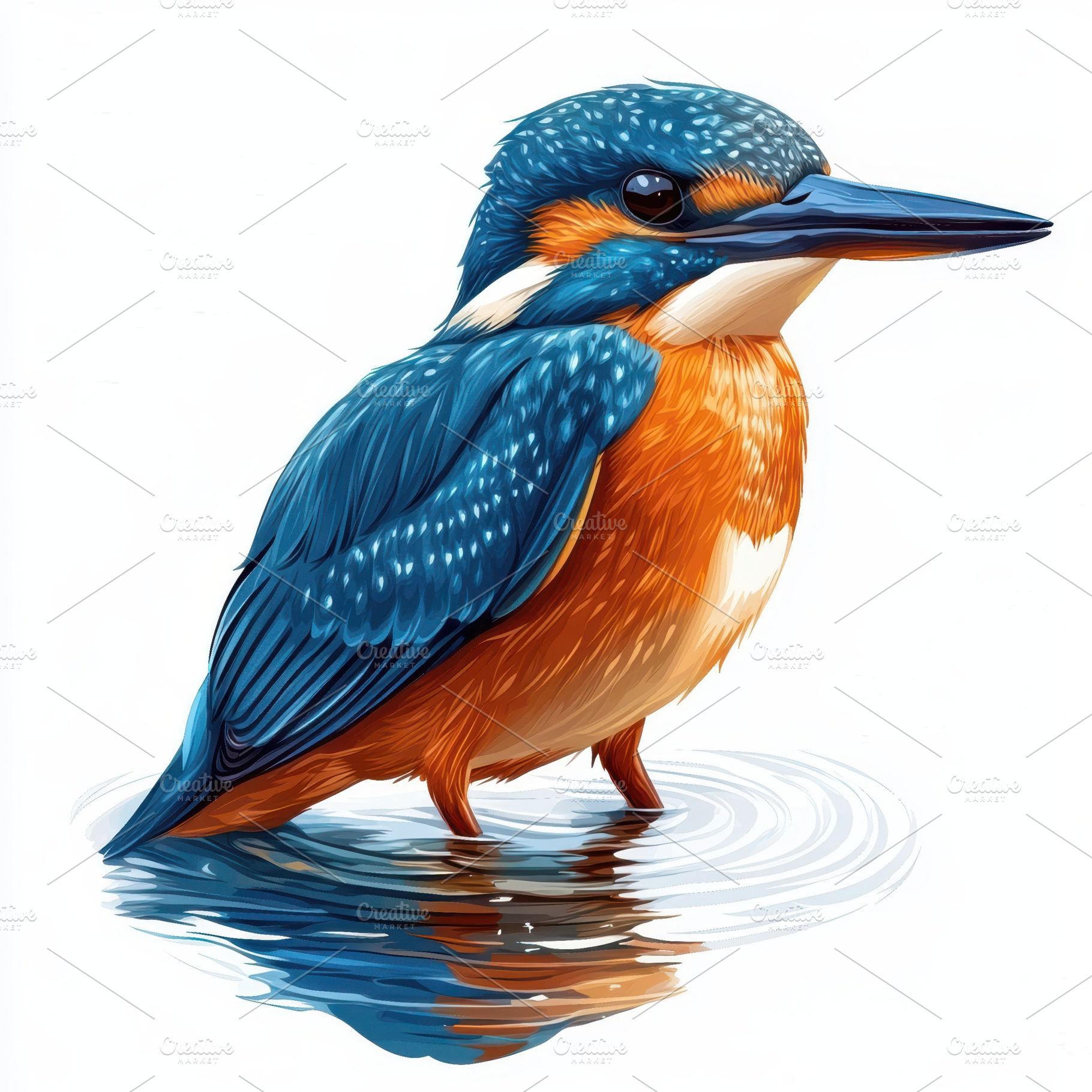 Vibrant Kingfisher by Water Stunning, an Animal Photo by Pixeness Studio