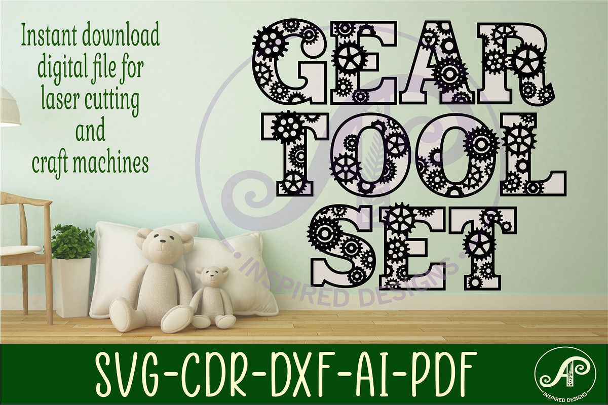 Gear Steampunk Alphabet Letter set, an Object Graphic by A P Inspired Designs (Photo 5 of 6)