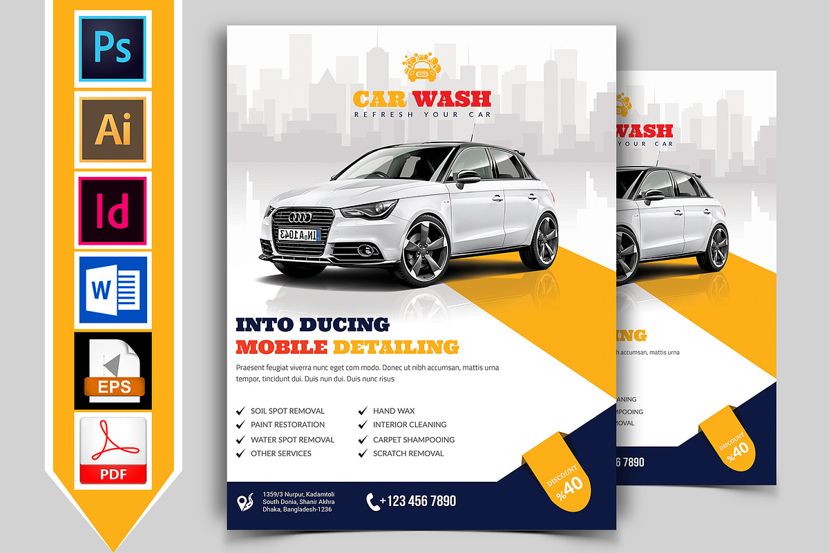 10 Car Wash Flyers Bundle 90% OFF, a Flyer Template by Imagine Design Studio (Photo 13 of 22)