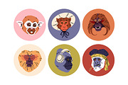 Funny monkeys avatars set + patterns, an Animal Illustration by PaperTrident (Thumbnail 3 of 6)