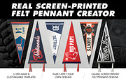 Screen-Printed Felt Pennant Creator, a Product Mockup by Chris Weibring (Thumbnail 1 of 13)
