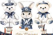 Watercolor Little Mariners Clipart, an Object Illustration by SparkyDesignsUS (Thumbnail 1 of 9)