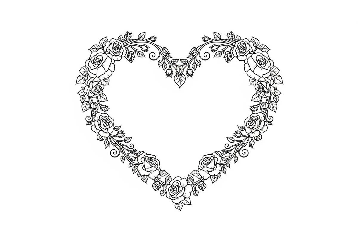 Floral Heart Frame SVG Bundle, an Illustration by Designs_River (Photo 4 of 31)