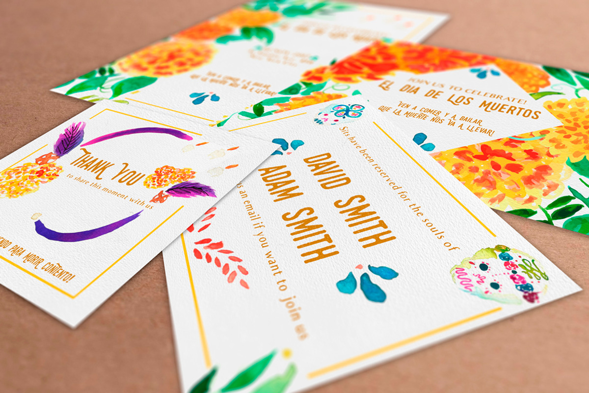 Mexican day of the dead ornaments, an Invitation Template by Perla_Fierro (Photo 7 of 7)