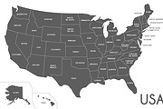 3x B&W USA Map, an Education Illustration by asantosg (Thumbnail 4 of 4)