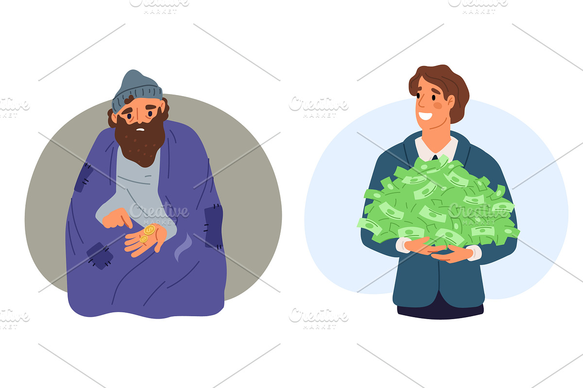 Rich businessman with lots of money, a Finance Illustration by Vectorbuum