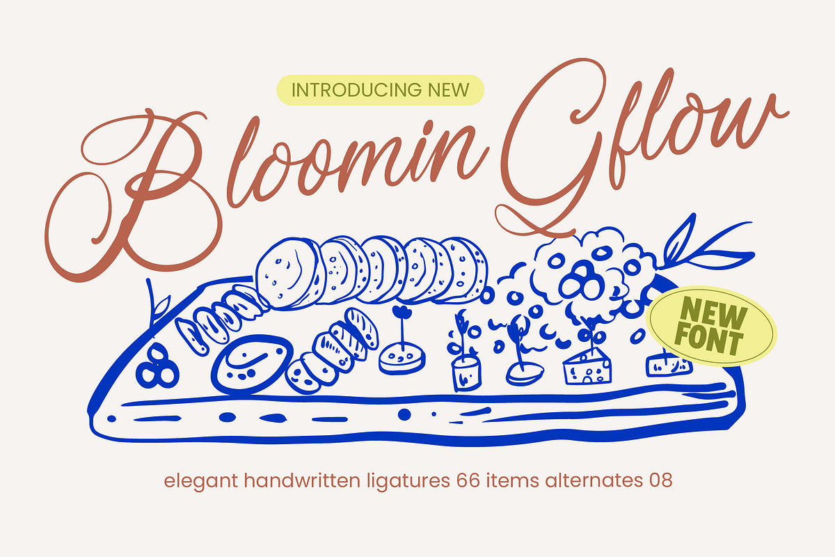 Bloomin Gflow Elegant Handwritten, a Script Font by AmorfaType (Photo 1 of 10)