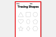 Tracing Shapes Worksheets, an Education Illustration by TukTuk Design (Thumbnail 2 of 6)