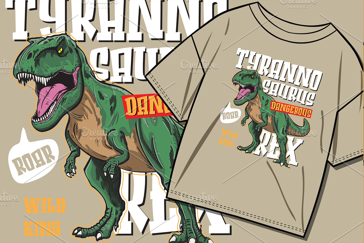 T-REX ILLUSTRATION FOR T SHIRT PRINT, an Animal Illustration by swsctn (Photo 1 of 2)