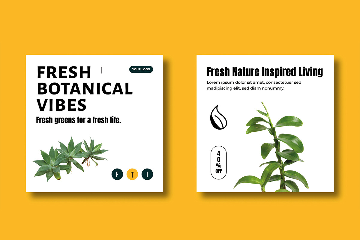 Fresh Botanical Social Media Post, a Social Media Template by MightyDesign (Photo 3 of 8)