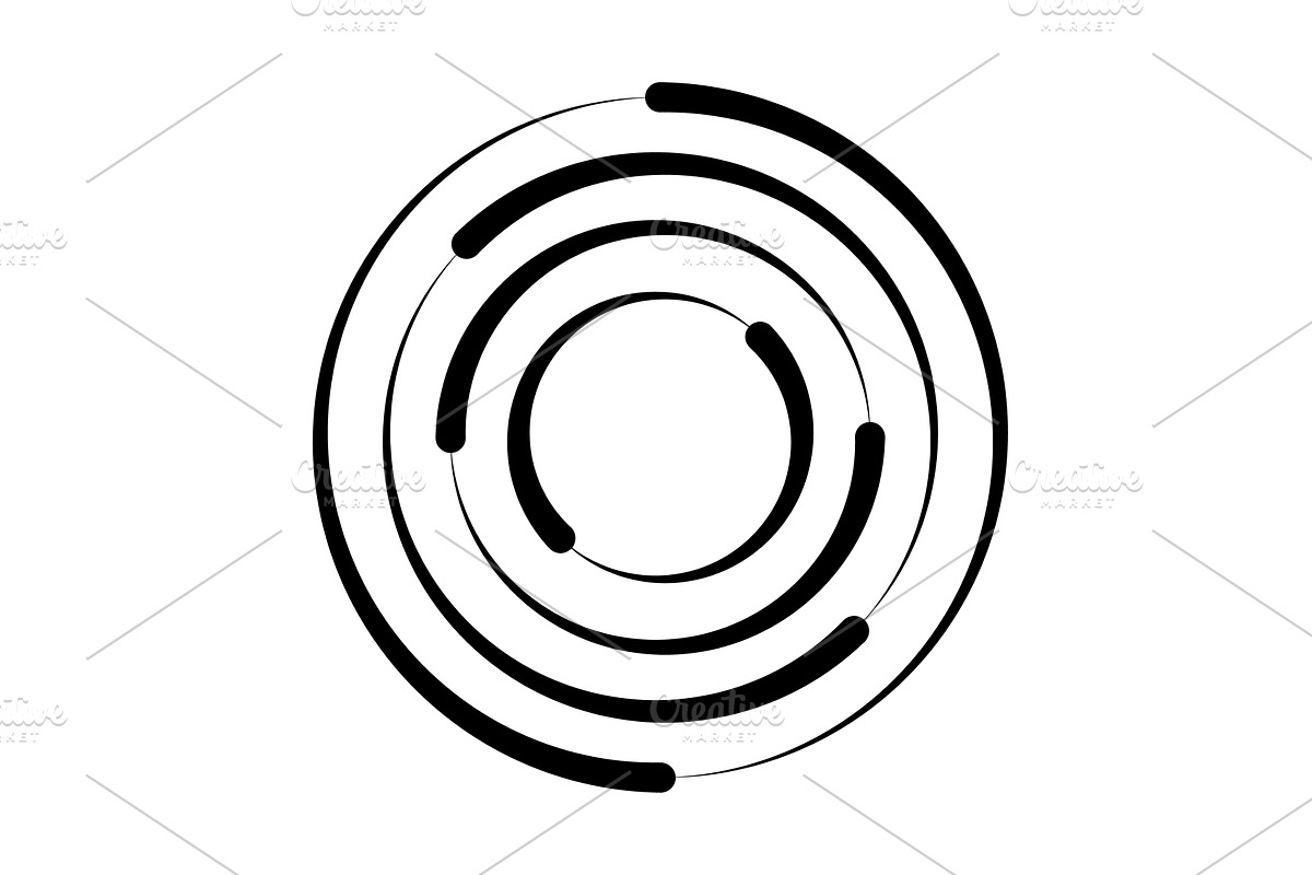 Halftone speed lines circle, an Illustration by Things for designers