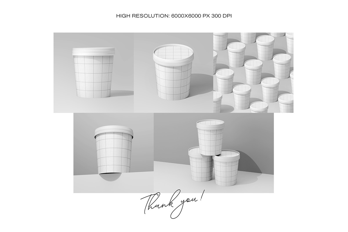 Ice Cream Cup Mockup Set-1, a Cups & Container Mockup by Grid&Glow (Photo 7 of 7)
