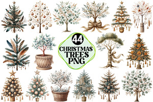 Boho Christmas Trees, an Illustration by Pixels.Craft